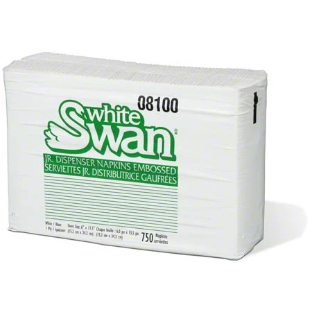 White Swan 1-Ply White Jr. Tall Fold Napkin, 9000/Case